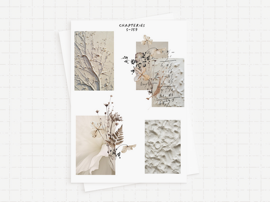 Sticker sheet - Papers & dried flowers - S-159