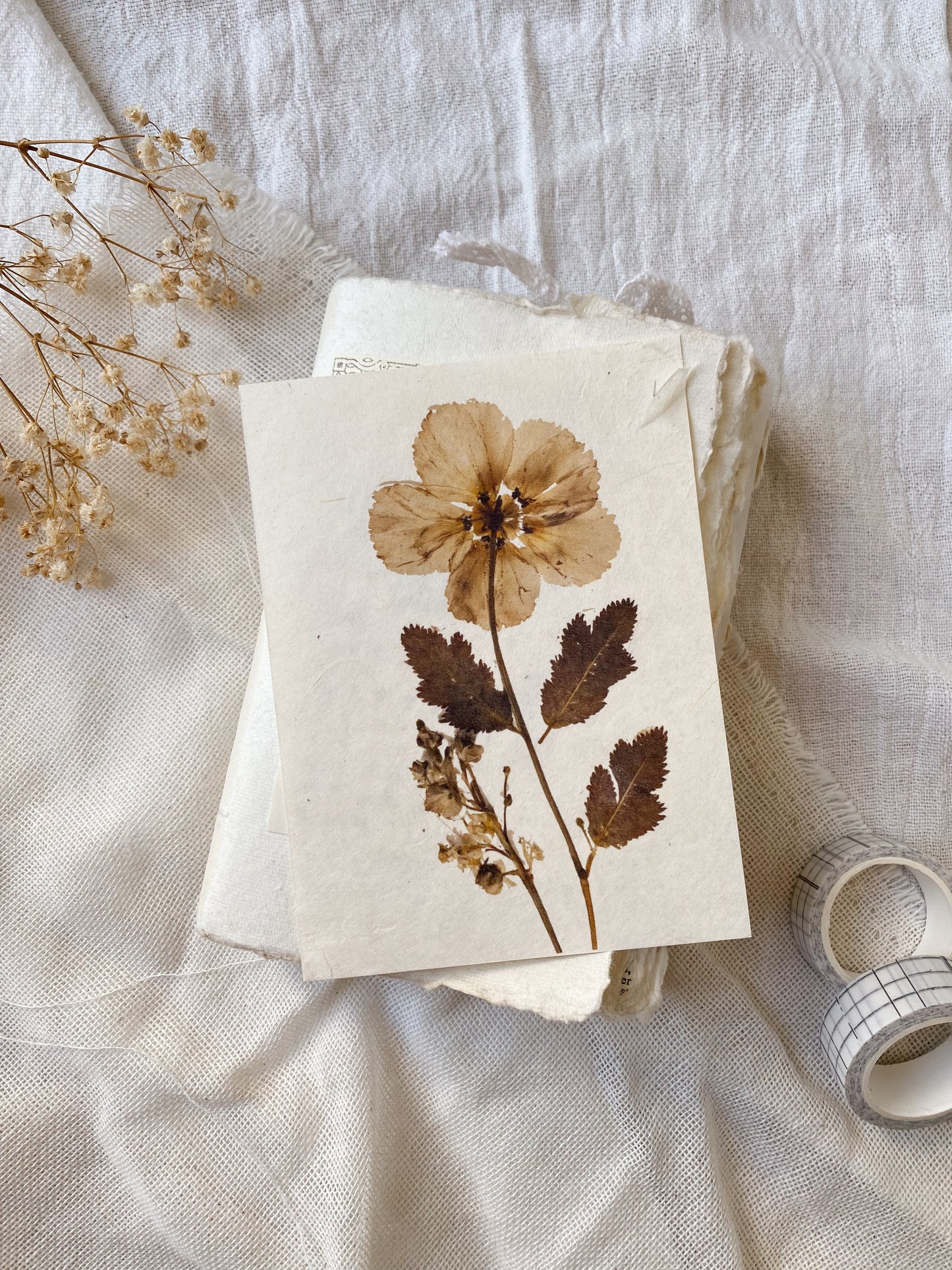 Paper bundle - Flowers cards - printed on handmade paper