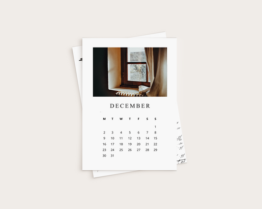 Calendar - Analog pictures - Set of 12 months - 2024 entire year