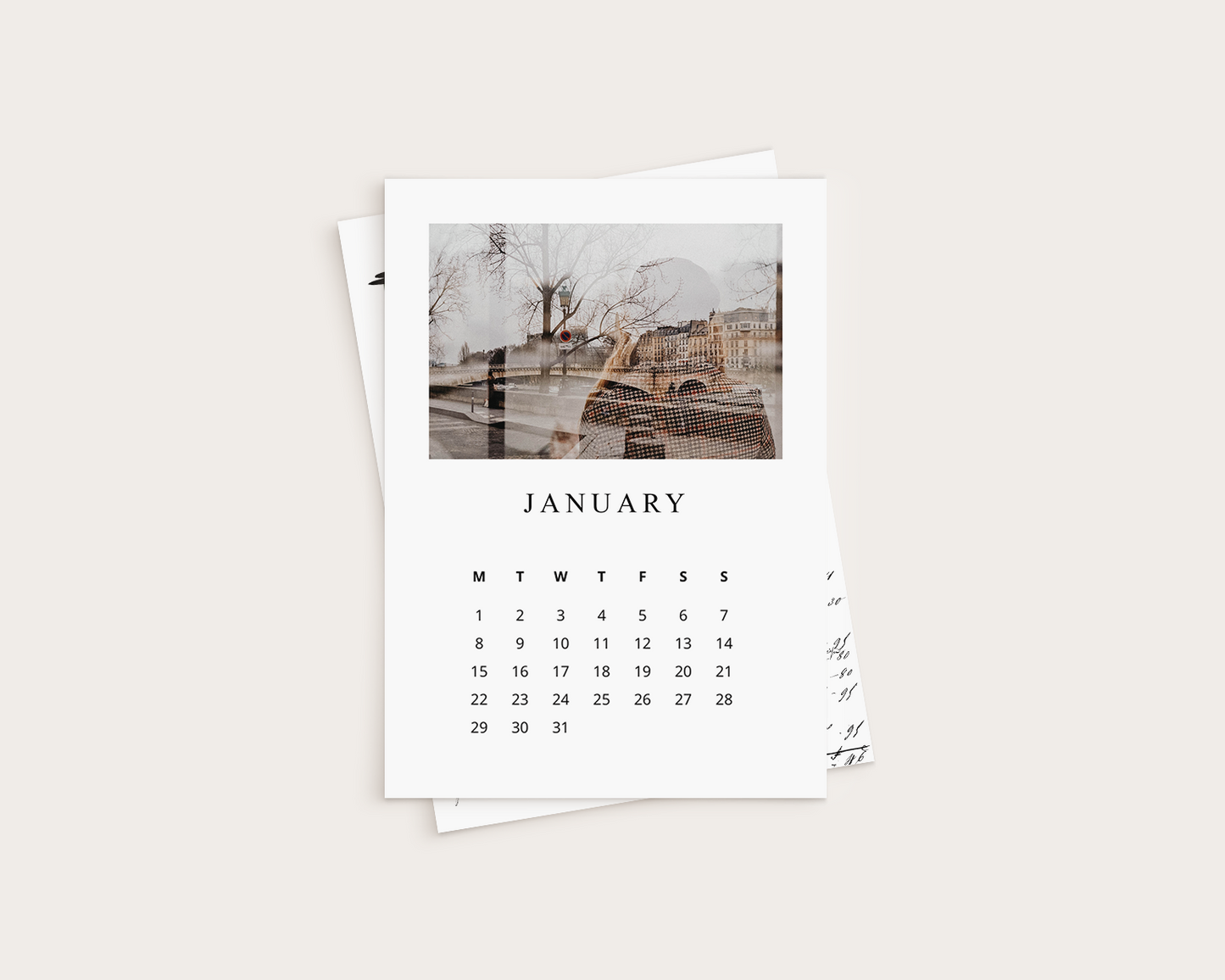 Calendar - Analog pictures - Set of 12 months - 2024 entire year