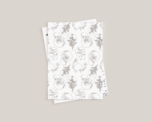 Pattern (paper) - Dark Brown flowers - P002