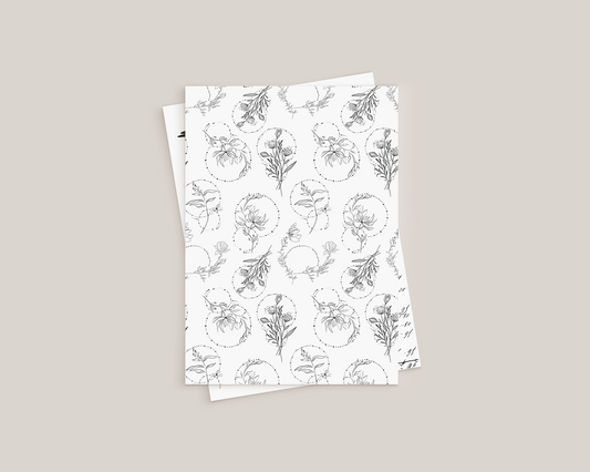 Pattern (Paper) - Black flowers - P004