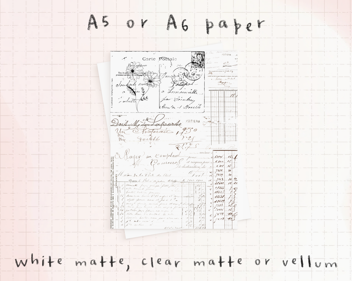 Pattern (Paper) - Vintage receipt - P-199