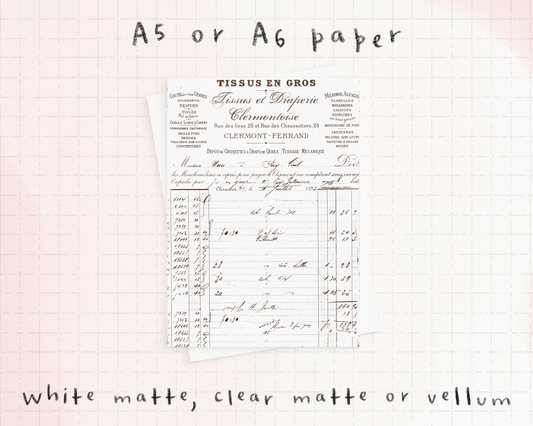 Pattern (Paper) - Vintage receipt - P-203