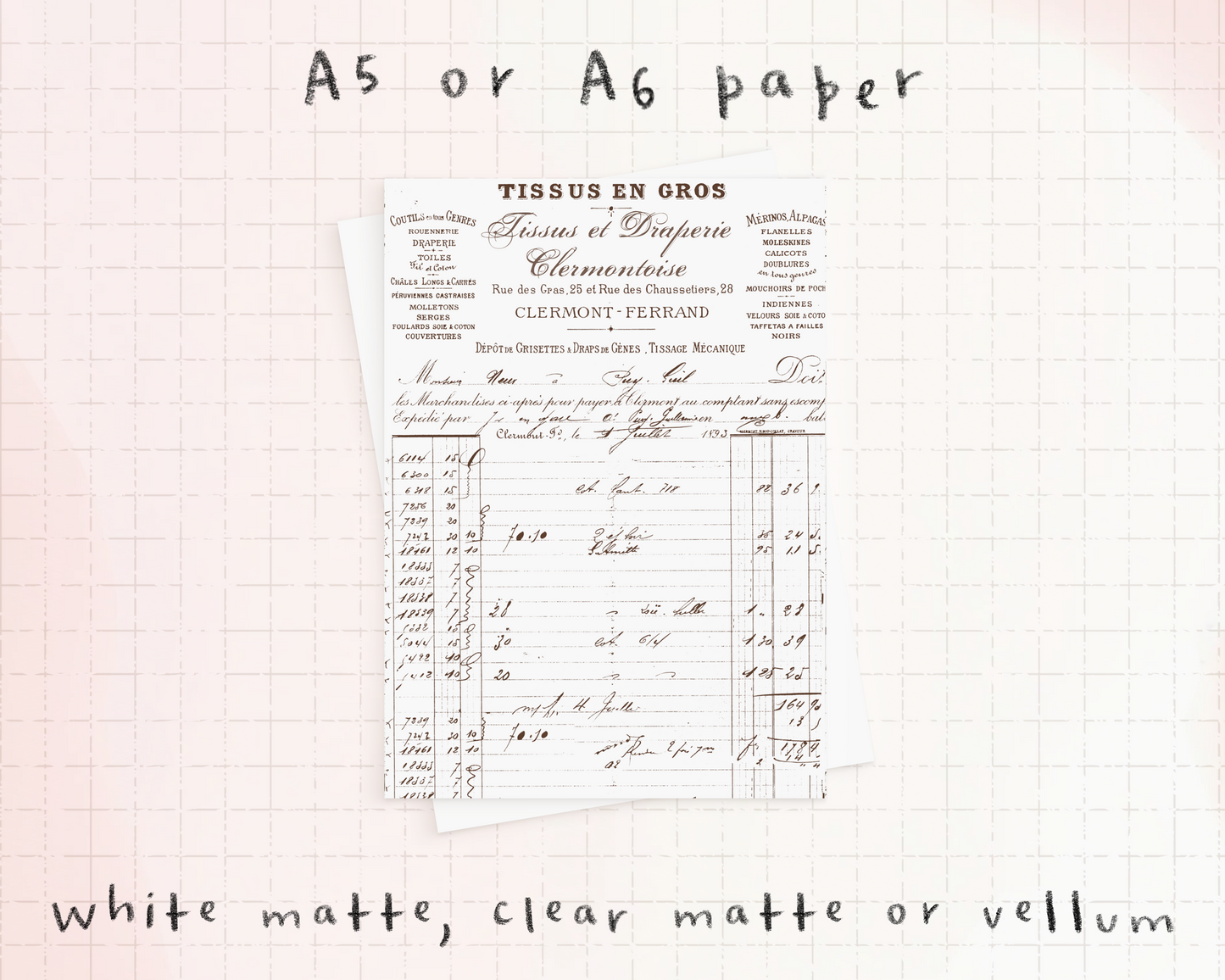 Pattern (Paper) - Vintage receipt - P-203