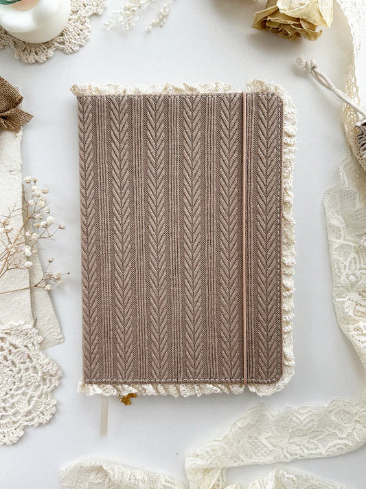 PREORDER - 120 gsm | A5 | brown sweater lace notebook