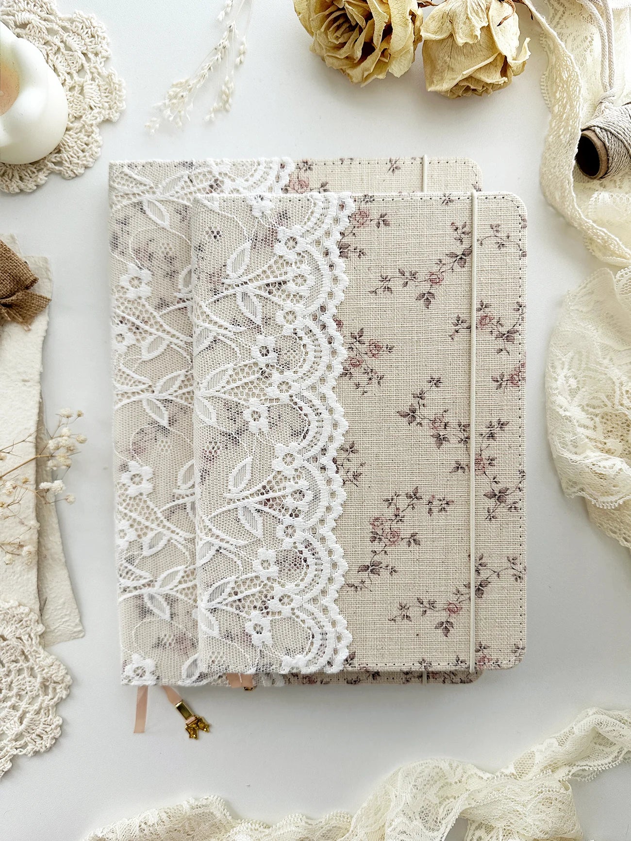 PREORDER - 160 gsm | A5 | B5 | rose & lace notebook