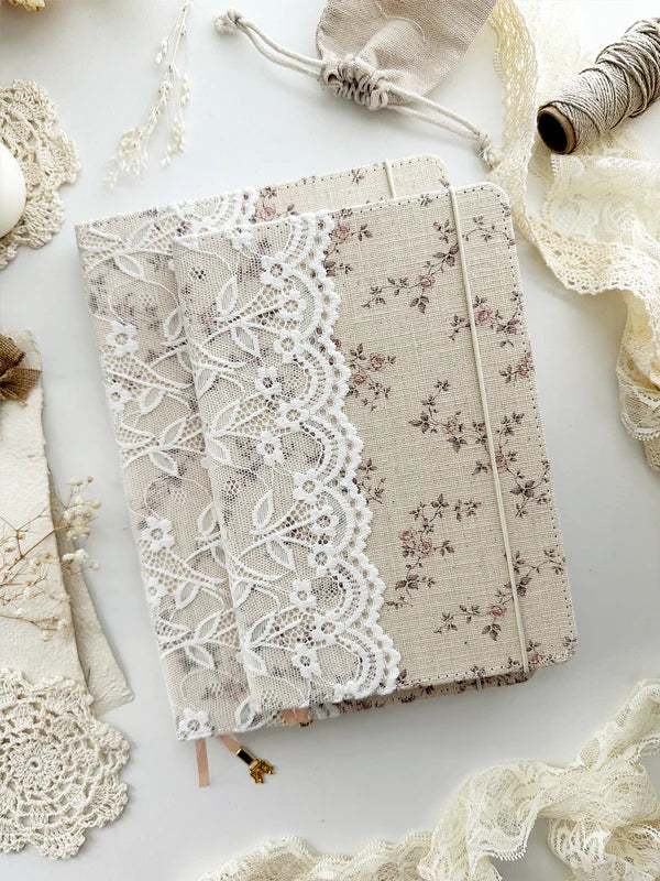 PREORDER - 120 gsm | A5 | rose & lace notebook