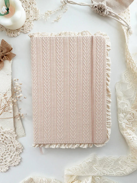 PREORDER - 160 gsm | A5 | pink sweater lace notebook