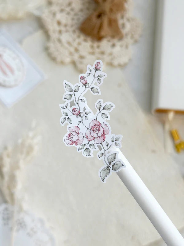 PREORDER - light pink roses cutouts sticker sheet