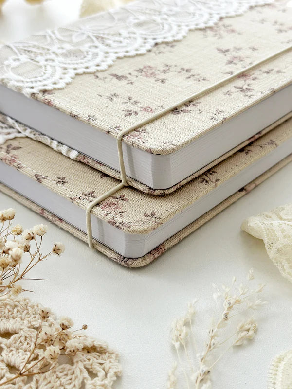 PREORDER - 120 gsm | A5 | rose & lace notebook