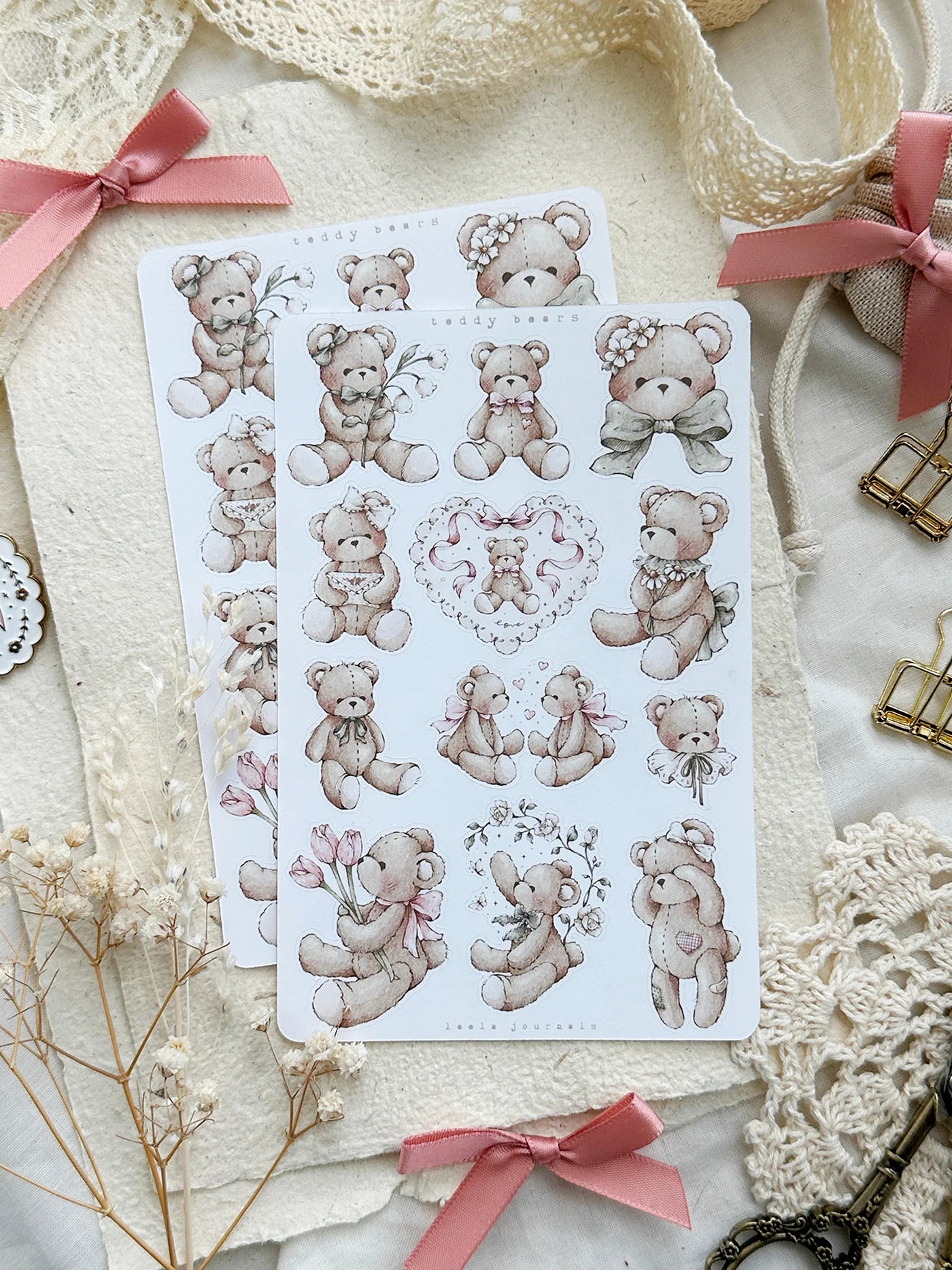 PREORDER - teddy bear mini & large sticker sheets