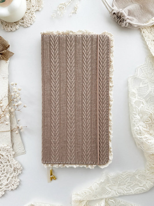 PREORDER - 160 gsm | TN | brown sweater lace notebook